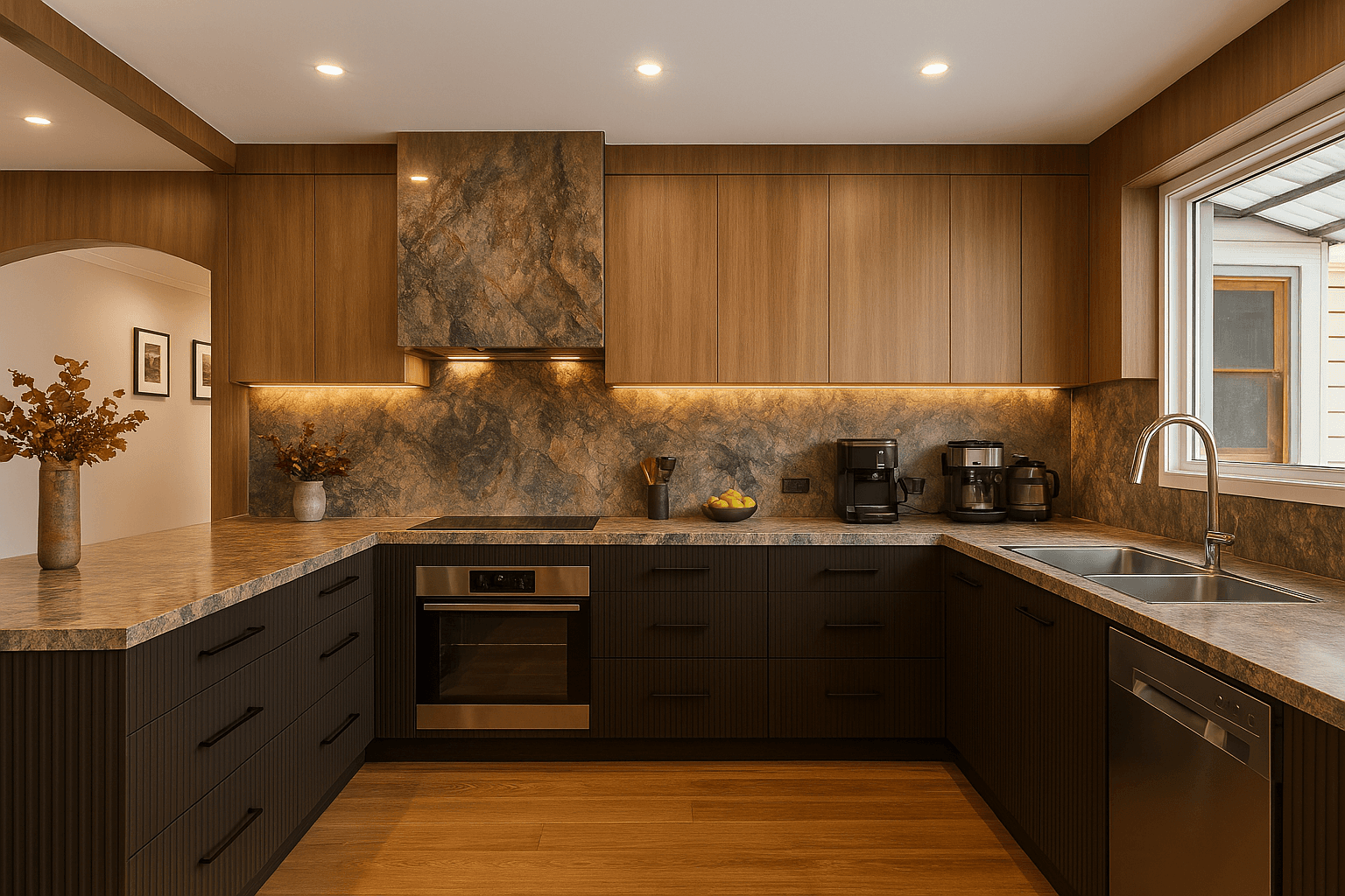 AI powered home remodel showing before and after comparison